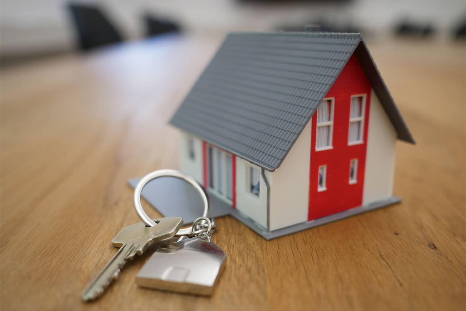 Miniature home on a keychain